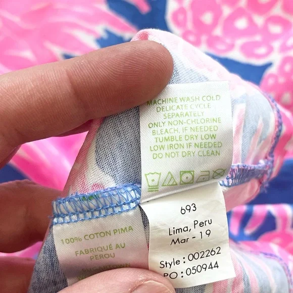 LILLY PULITZER 100% PIMA COTTON Kristen Dress Blue Haven Little Flamenco - Picture 5 of 10